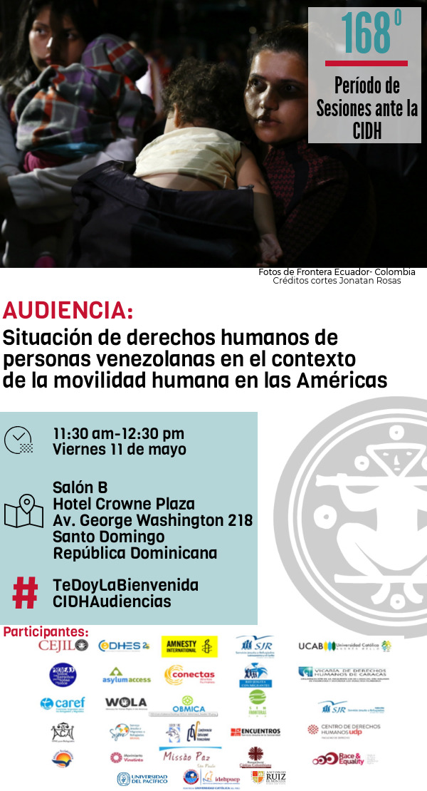 Cartel de la audiencia temática de la CIDH sobre la situación de las personas migrantes venezolanas.