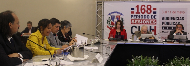 Ana María Rodríguez, de Diáspora Venezolana en República Dominicana, en su intervención antes la CIDH.